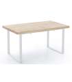 Mesa extensible Natural de estilo Industrial Roble Nordish/blanco 76 cm(alto)140-180 cm(ancho)80 cm(largo)