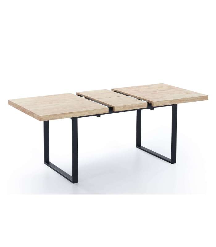 Mesa extensible Natural de estilo Industrial Roble