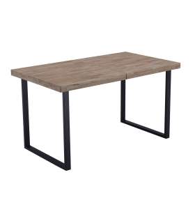Table à rallonge STEVE Chêne Miel/Noir 76 cm(hauteur)140-180