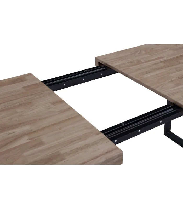 Mesa extensible STEVE Roble Honey/Negro, 140-180 cm