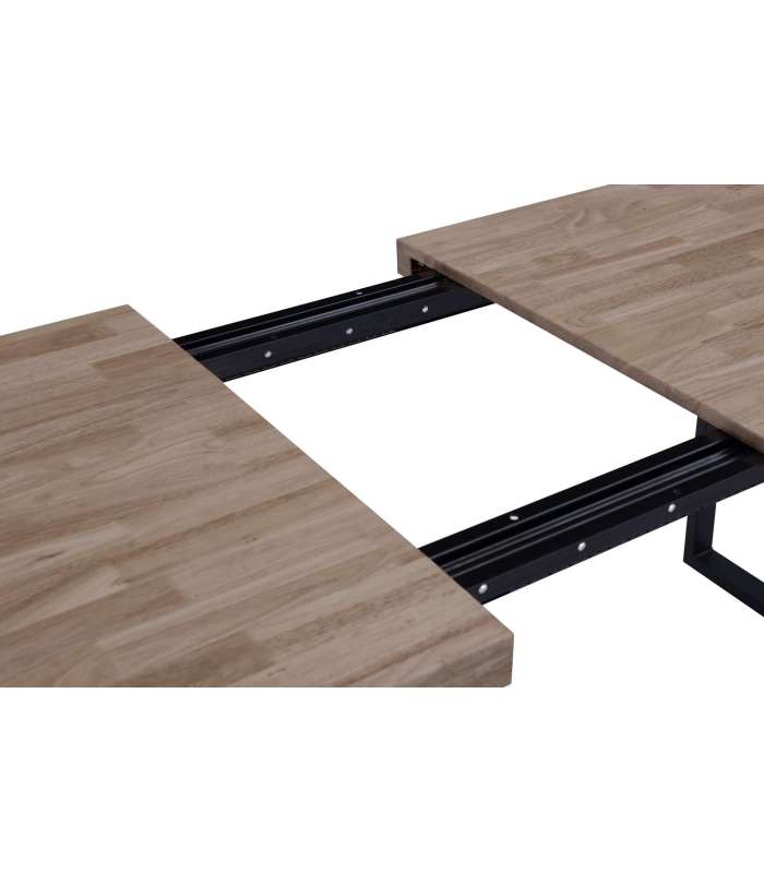 Mesa extensível estilo Industrial Natural em vários acabamentos