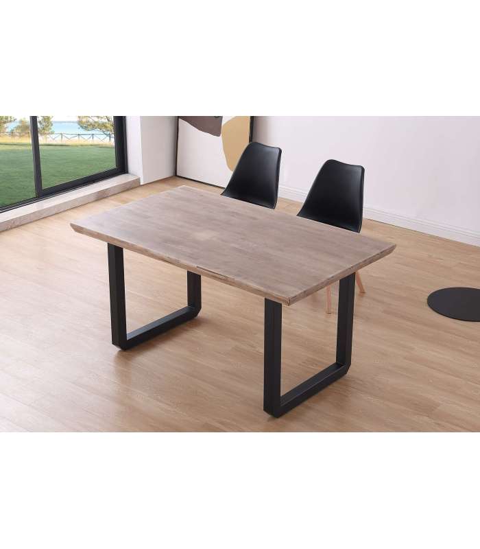 Mesa de comedor fija Roma Roble Honey/Negro 77 cm(alto)150