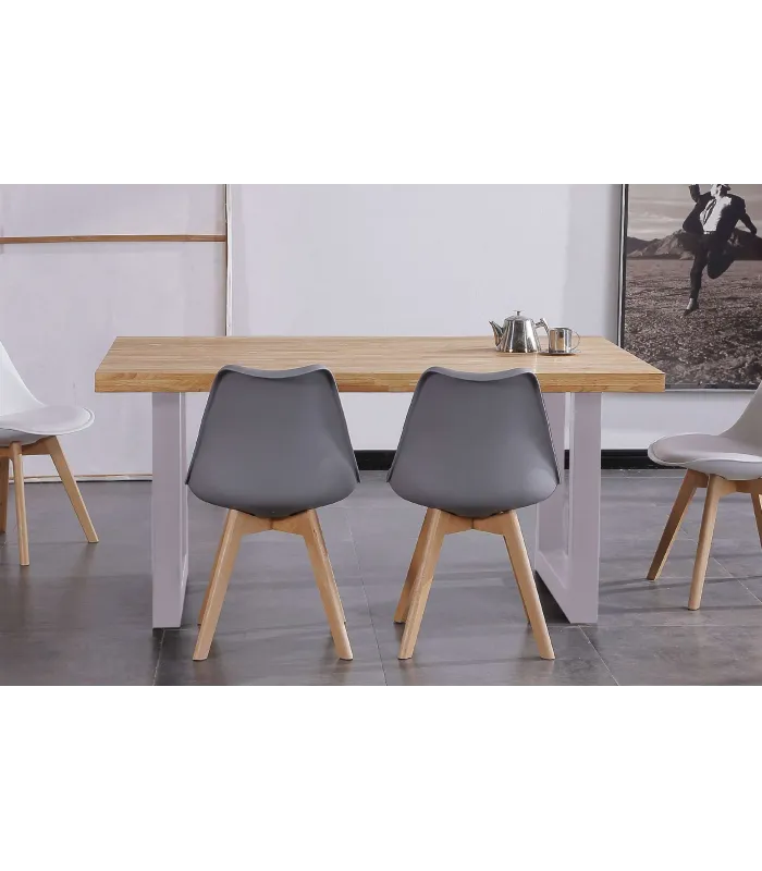 Mesa de comedor Loft Roble nordish/blanco 160x100 cm