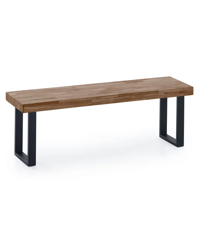 Banco Loft Roble Americano/Negro, 120x47x34 cm