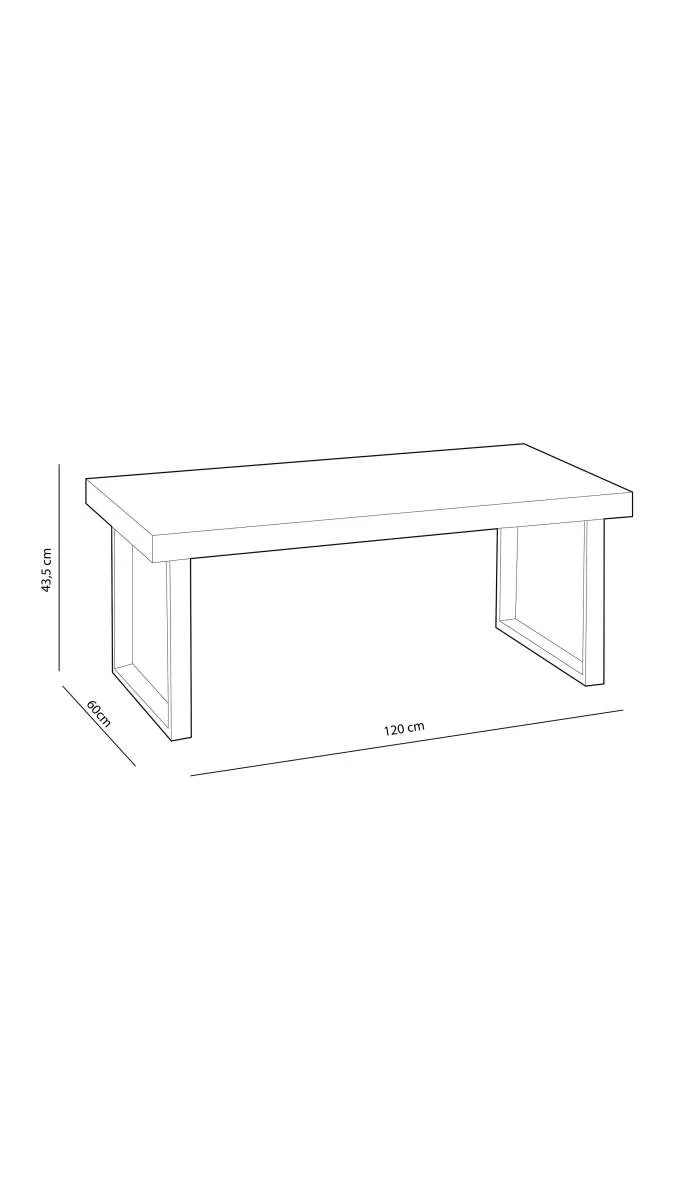 Adec - Natural, Mesa de Centro, mesita de Comedor Color Roble Salvaje y Blanco, Medidas: 60 cm  Ancho  x 120 cm  Largo  43,5 