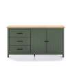 Ajuste 2 portas 3 gavetas Mariana finish verde, 80 cm (alto) 150 cm (largura) 40 cm (largo)