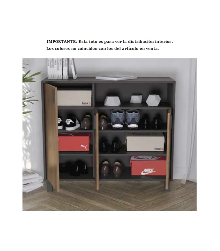 Recibidor zapatero 3 puertas con serigrafía bambú