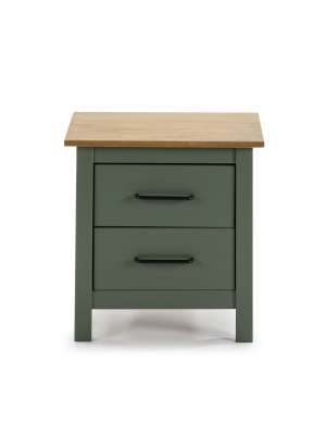 Mesita 2 cajones verde, 49.5cm alto, diseño elegante