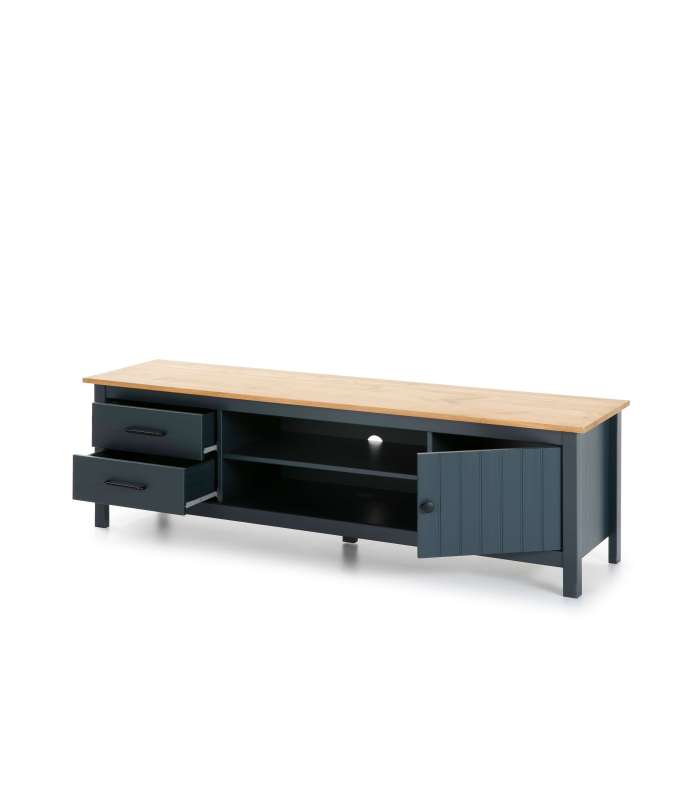 MKRIC Mesas TV Mueble para TV Miranda acabado azul 47 cm(alto)