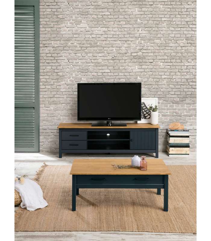 MKRIC Mesas TV Mueble para TV Miranda acabado azul 47 cm(alto)