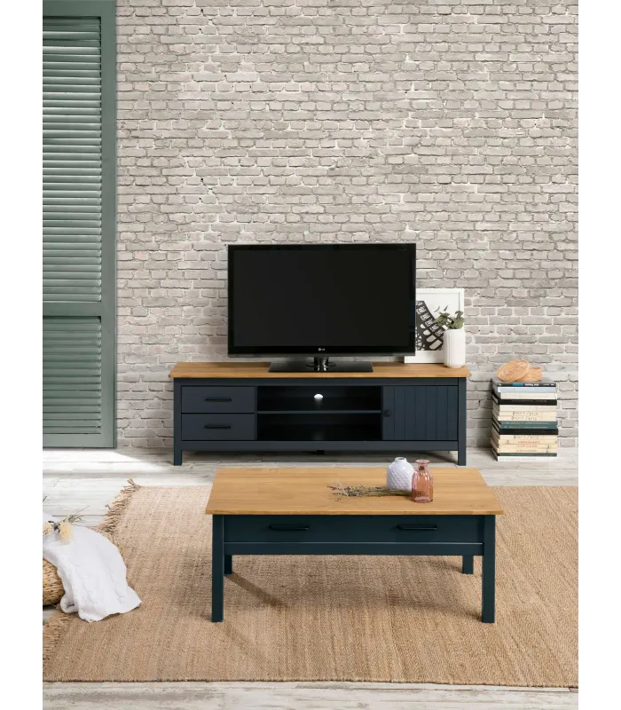 Mueble TV Mariana azul, moderno y funcional