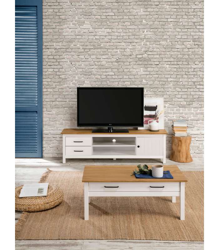 MKRIC Mesas TV Mueble para TV Miranda acabado blanco 47