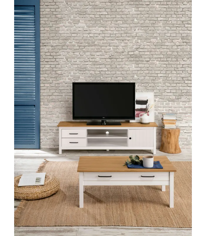 Mueble TV Mariana blanco, diseño nórdico elegante