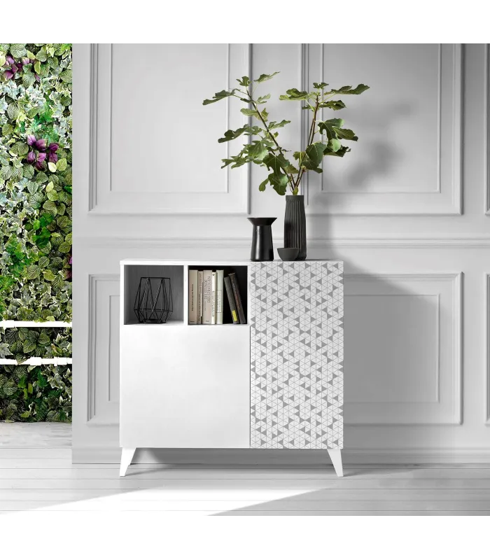 Receptor de sapatos 2 portas branco com tela GEO 1