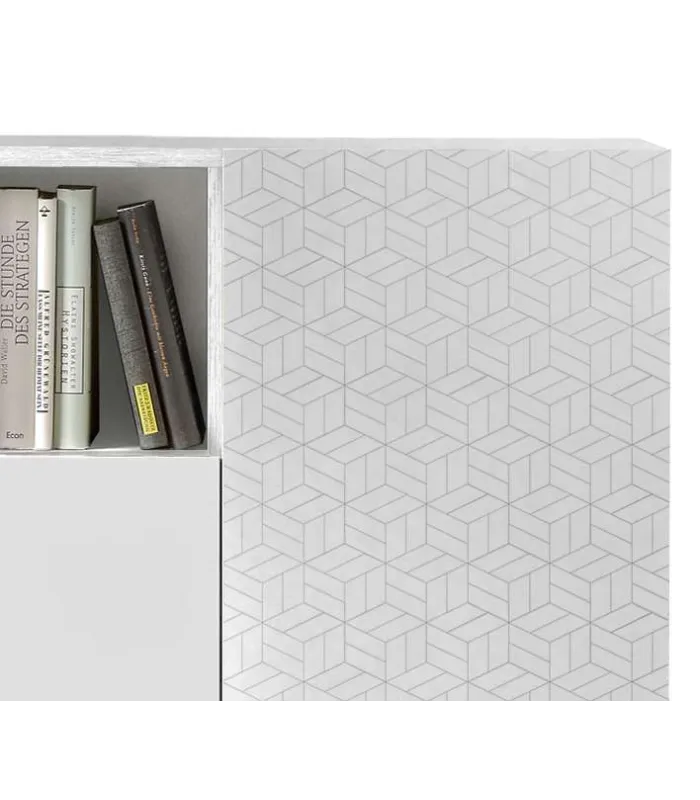 Recibidor zapatero 2 puertas blanco serigrafía GEO 2