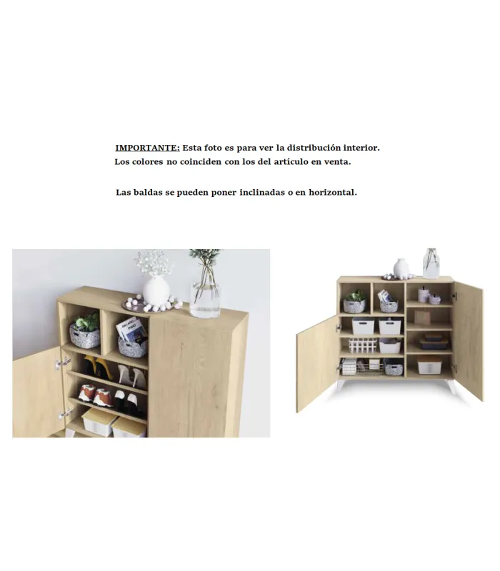 Recibidor zapatero 2 puertas blanco serigrafía GEO 2