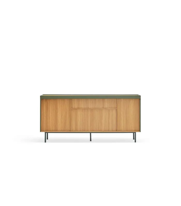 Aparador Arista 4 puertas, acabado verde elegante