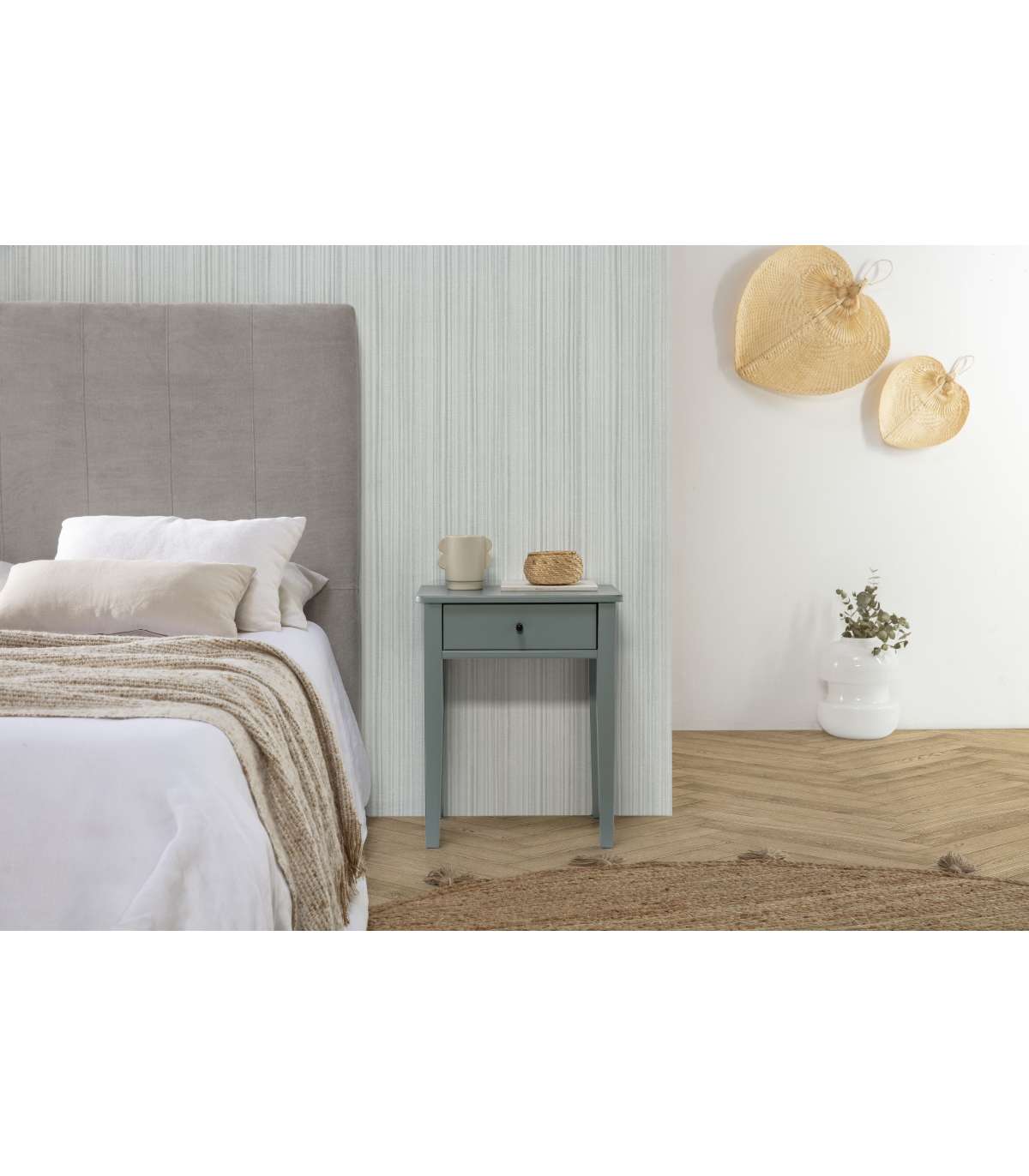 Lile Mesita de noche redonda de madera - Muebles dormitorio - Wabi Home