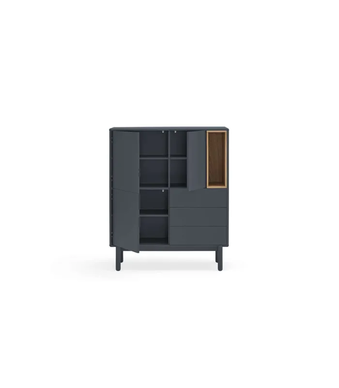 Mueble Corvo 3 puertas y 3 cajones gris antracita
