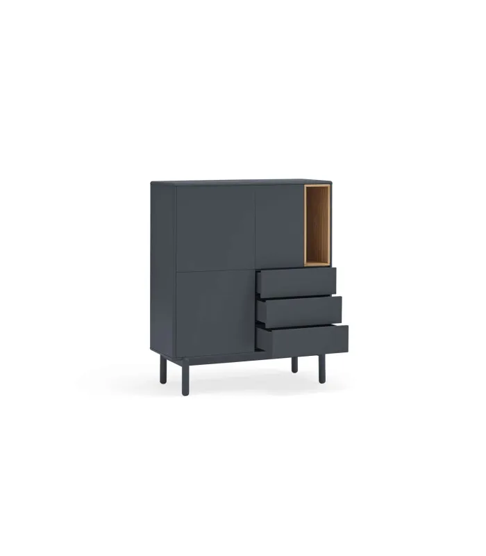 Mueble Corvo 3 puertas y 3 cajones gris antracita