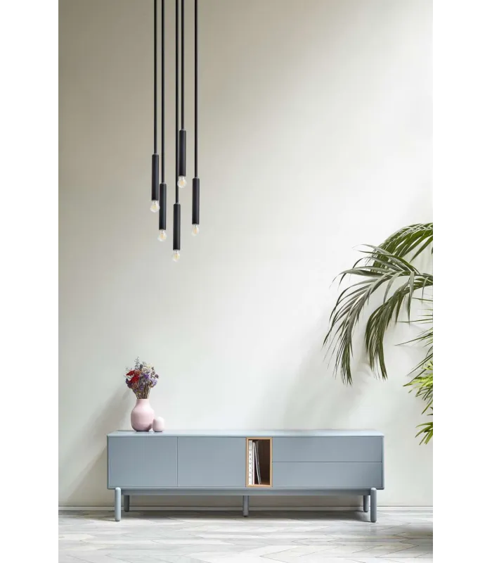 Mueble TV Corvo 2 puertas 2 cajones gris perla