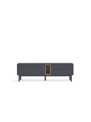 Mueble TV Corvo 2 puertas y 2 cajones gris antracita