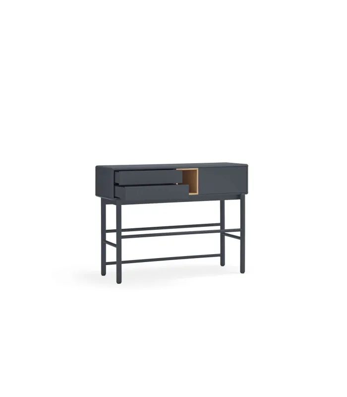 Mueble recibidor Corvo, gris antracita, 1 puerta, 2 cajones