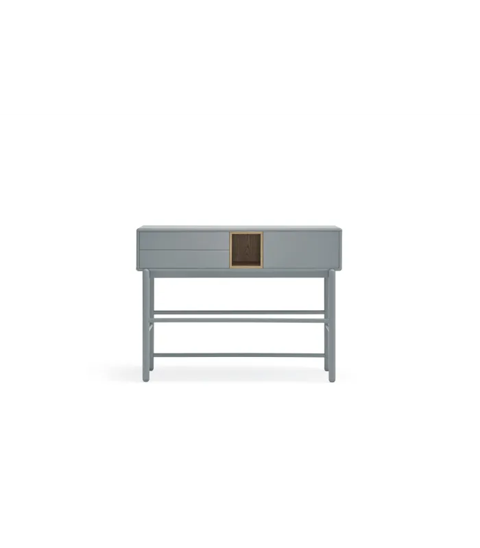 Mueble recibidor Corvo gris pela 1 puerta 2 cajones