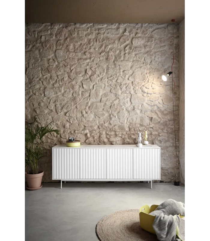 Aparador Sierra 4 puertas, blanco, elegante y funcional