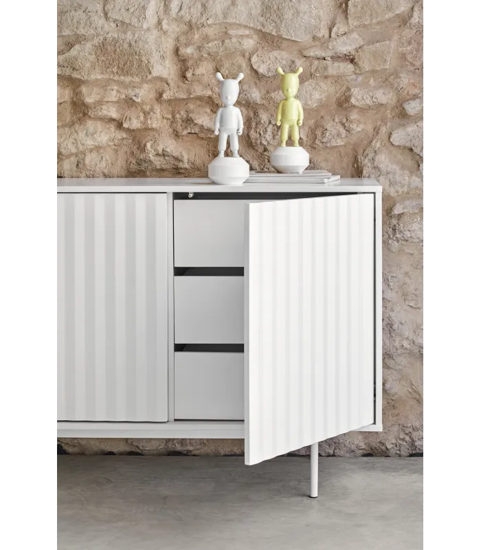 Aparador Sierra 4 puertas, blanco, elegante y funcional