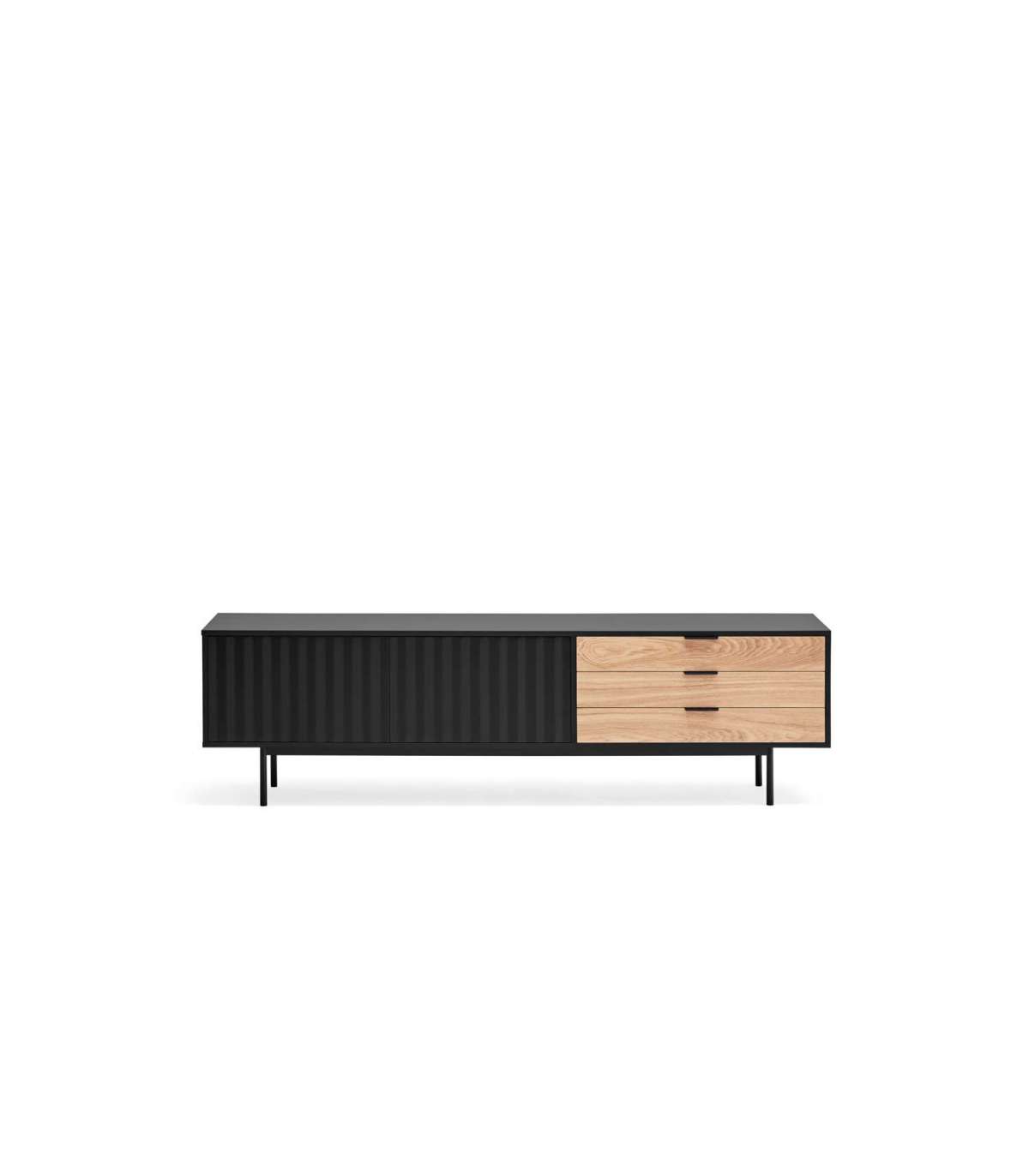 Mueble bajo con cajones Fame-Line 40 cm roble/negro roble alto