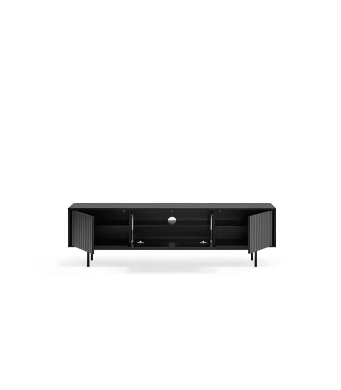 Mueble TV Sierra 3 puertas, negro, elegante y funcional
