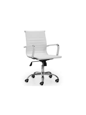 Silla giratoria Lucy blanca, elegante y cómoda