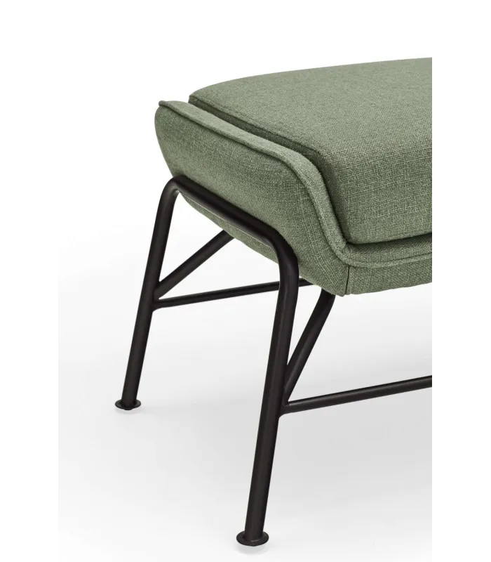 Puff modelo Sadira tapizado gris verdoso, 43x43x69 cm