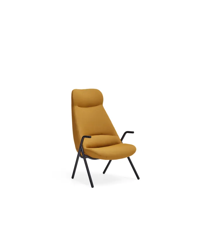 Butaca Dins-Alta color mostaza, elegante y moderna