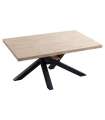 Mesa de jantar fixo Xena tampa reta 160 nordish/black carvalho finish, 76 cm (alta)160 cm (largura)100 cm (largo)