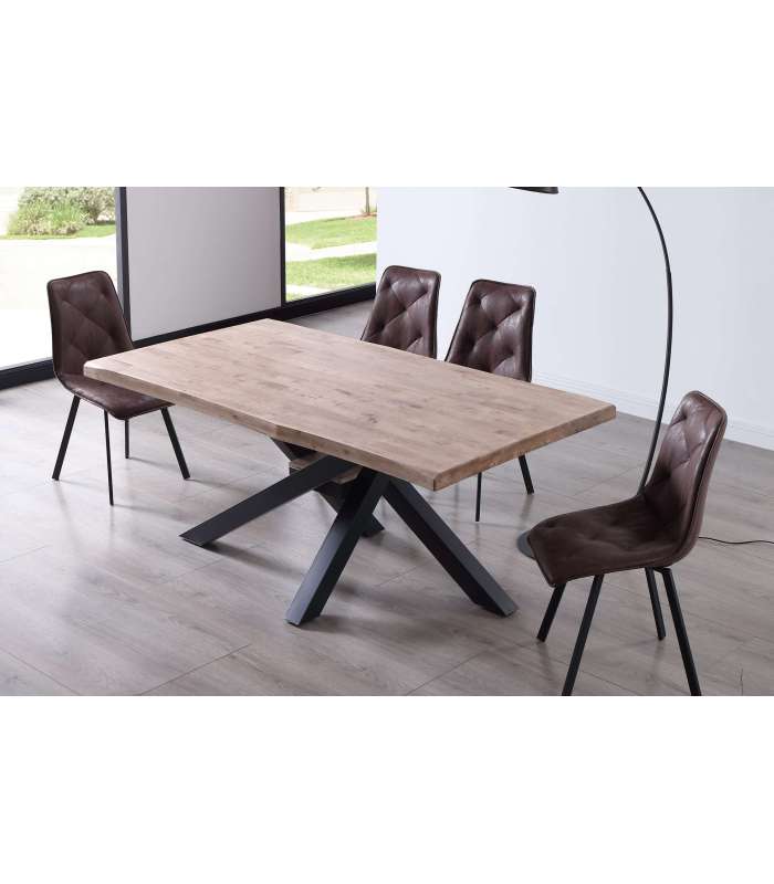 ADEC Mesas de salon Mesa de comedor fija Xena 180 tapa con