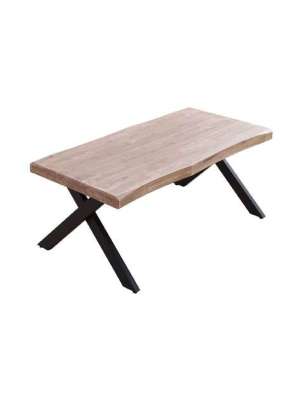 Mesa centro elevable Xena - roble honey/negro