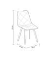 Pack 2 sillas de salón o Cocina, Diamond tapizadas en tejido color mostaza, 87 cm(alto)45 cm(ancho)63 cm(fondo).