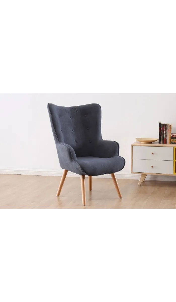 Elegante butaca Voss gris, 71x95x75 cm