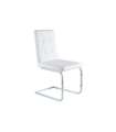 Pack de 4 sillas Vanity para Salon o Cocina, tapizado simil piel blanco, 93 cm(alto)45 cm(ancho)58 cm(fondo).