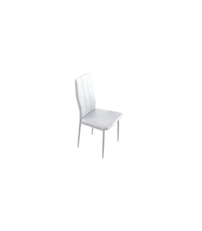 Pack 4 chaises Laia cuir similaire blanc ou gris 98