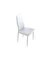 Pack 4 chaises Laia cuir similaire blanc ou gris 98 cm(hauteur)43 cm(largeur)44 cm(longueur)