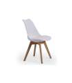 Pack de 4 sillas Bistro en simil piel blanco, 84 cm(alto)48 cm(ancho)54 cm(largo)