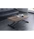 Up-Down Center Table, Extensible Lift Finished in Walnut and