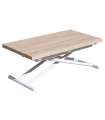 Mesa de Centro Up-Down, elevable extensible acabado roble, 50-100 cm(ancho)100 cm(largo)