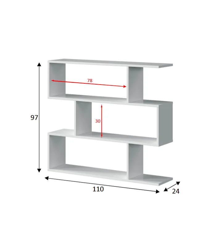 Étagère basse coréenne en blanc 97 cm(hauteur)110 cm(largeur)25