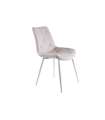 Pack de 4 sillas para cocina o comedor Marlene tapizado en textil beige/blanco, 85 cm(alto)53 cm(ancho)61 cm(largo)