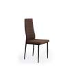 Pack de 4 sillas Niza para Salon o Cocina, tapizado textil chocolate, 103cm(alto) 45cm(ancho) 51cm(largo).