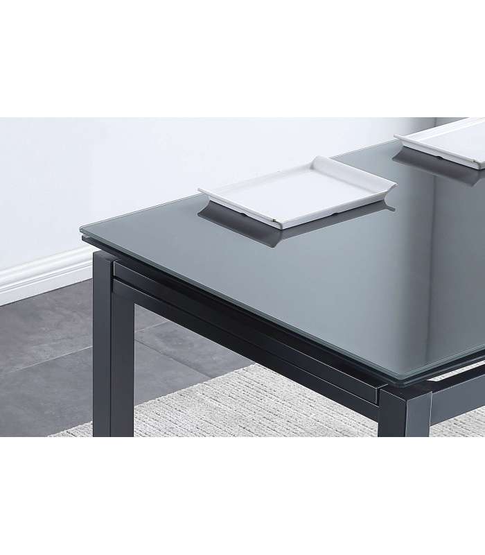 ADEC Mesas de salon Mesa comedor extensible Milan acabado gris